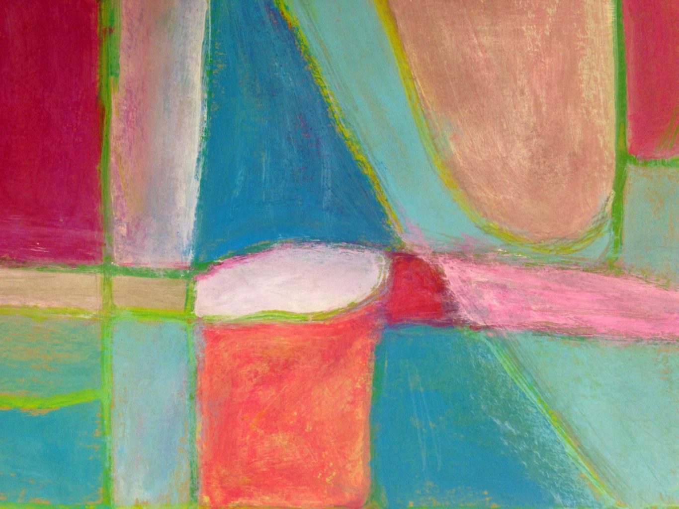 Aquarellmalerei für Anfängerinnen Aquarelllandschaft mit farbenfrohen Feldern und einem weiten Himmel.